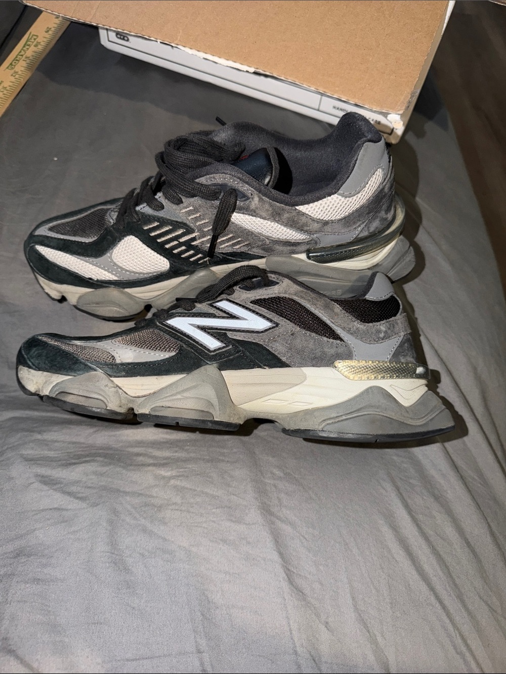 New Balance Men's Gray & Black Suede Mesh Sneaker - Picture 10 of 11